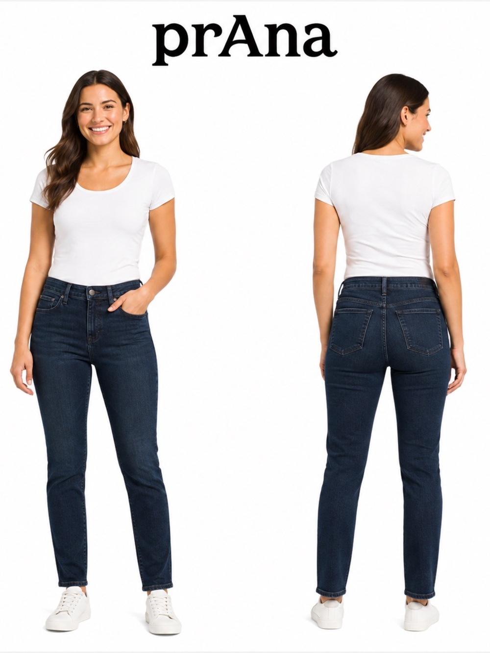 Prana Sienna Dark Blue Stretch Denim Organic Cotton Blend Jeans 4/27